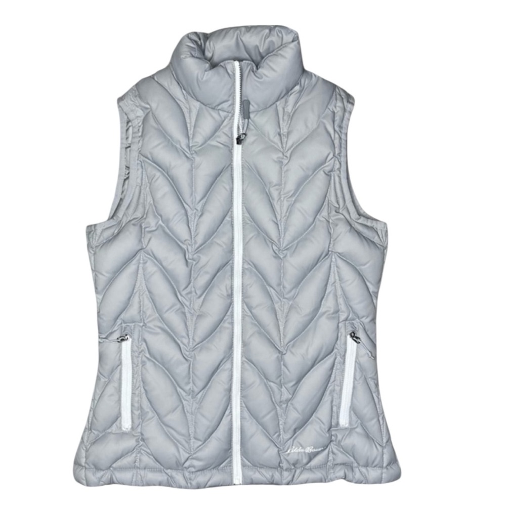 EDDIE BAUER Down Puffer Vest in Light Gray Size Small — EB700 Down Rating — WOW! - Picture 3 of 12